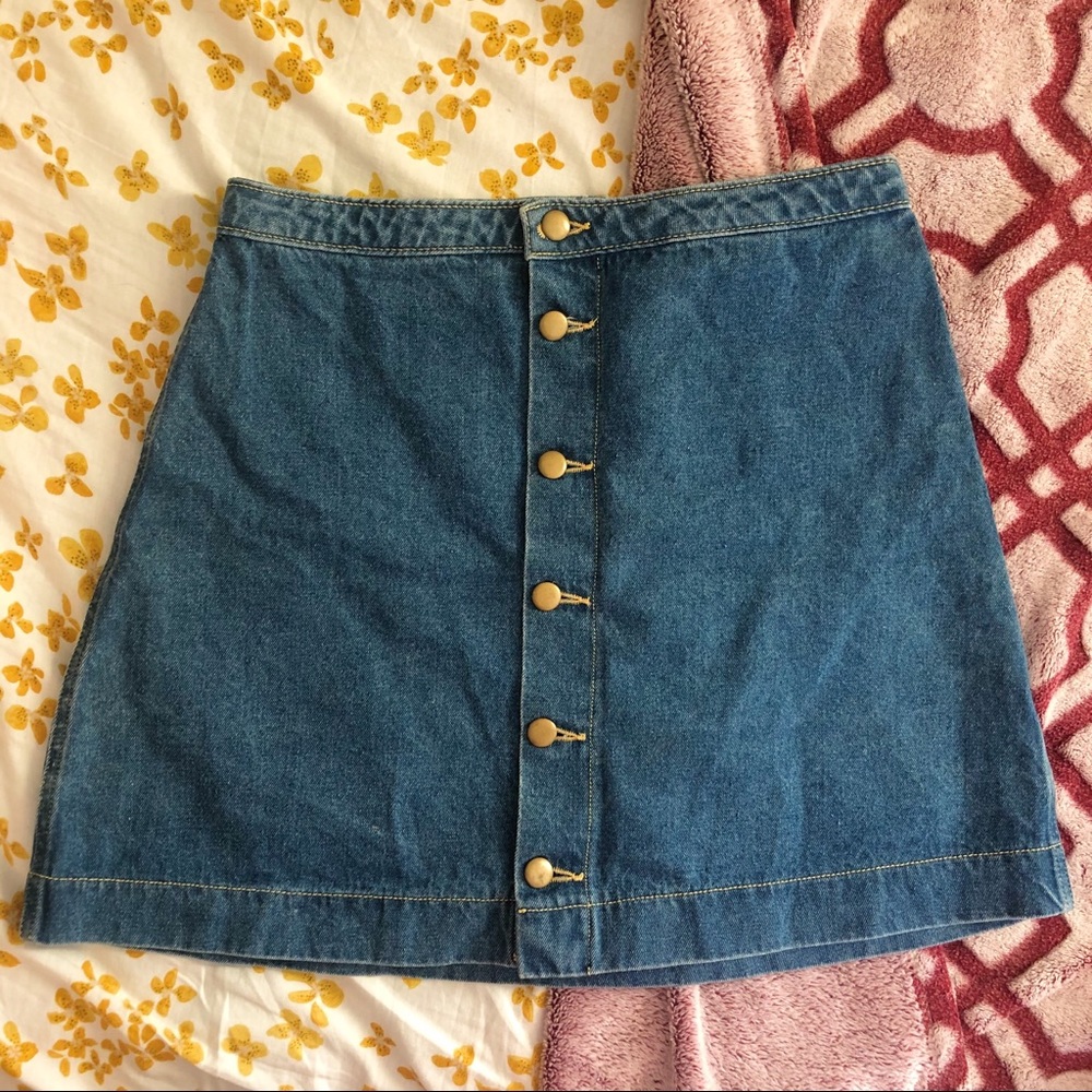 American Apparel Button Down Denim Skirt